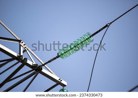 metal high voltage power lines in mountainous areas