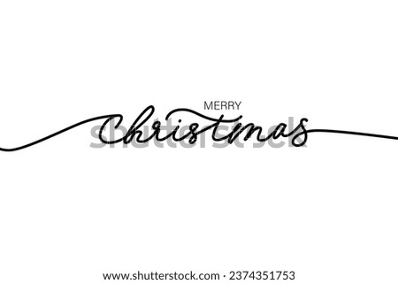 Merry Christmas vector brush lettering. Hand drawn modern brush calligraphy isolated on white background. Christmas vector illustration in ink. Creative typography for holiday cards, banners