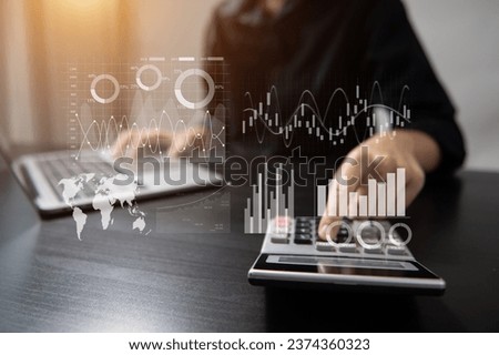 Data Management System with Business Analytics concept. business team hands working with provide information for Key Performance Indicators and marketing analysis onn virtual computer 

