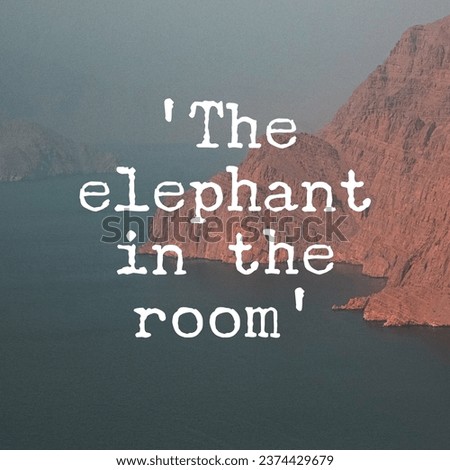 ‘The elephant in the room’. A idiom, Poster.