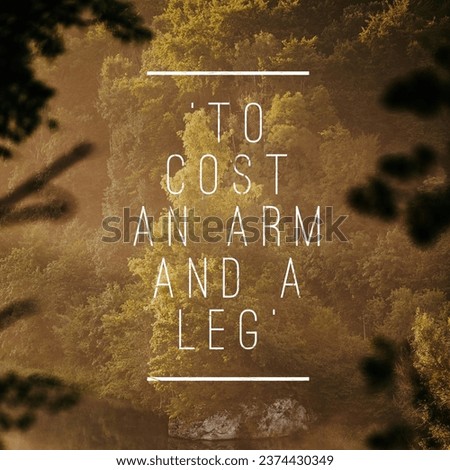 ‘To cost an arm and a leg'. A idiom, Poster.