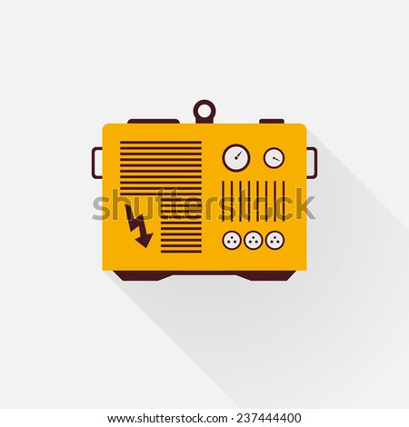 yellow generator with long shadows Royalty-Free Stock Photo #237444400
