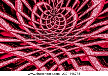 Spherical Spiral Panorama background image for text clipping mask for graphic design in red, pink and black.