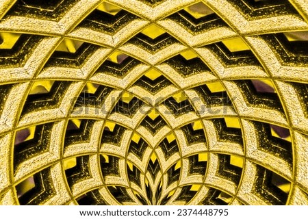Spherical Spiral Panorama background image for text clipping mask for graphic design in yellow, gold tone, black and brown.