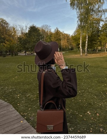 Aesthetic picture of a girl with park background