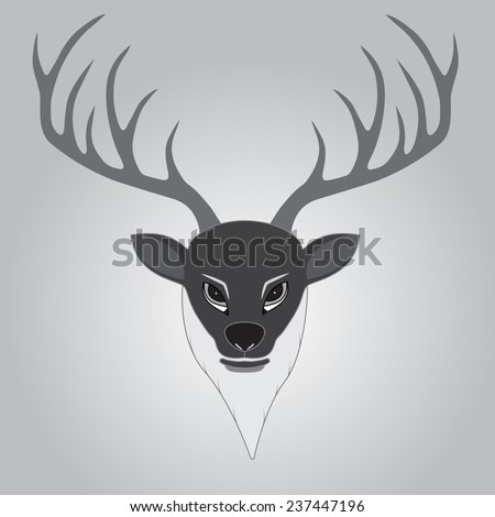 Illustration of a deer head with antlers.