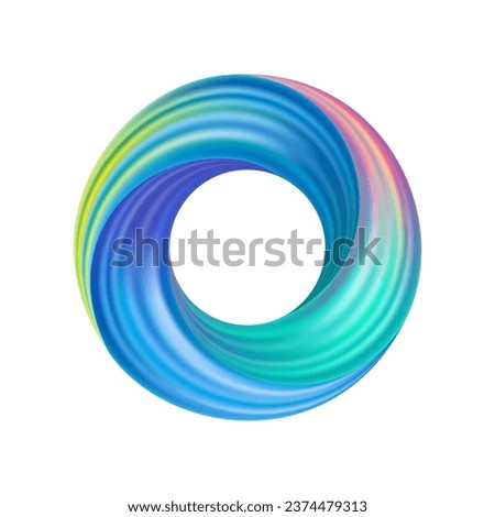 Colorful bright circle on white background, abstract spiral, whirlpool or vortex.