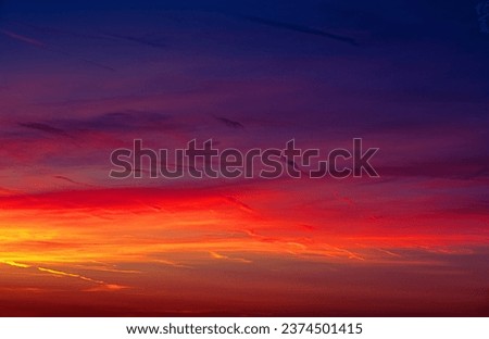 Real amazing panoramic sunset sky
