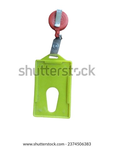 Plastic Name Tag Isolated on White Background