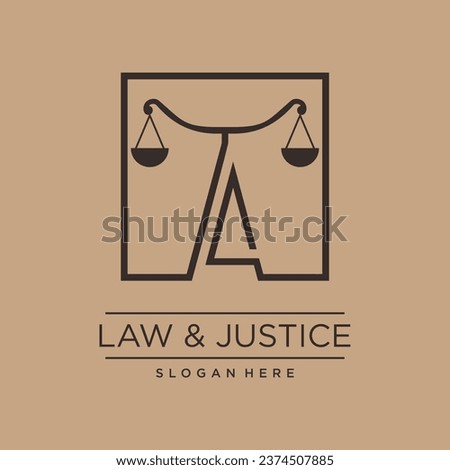 LAW AND JUSTICE VECTOR LOGO DESIGN WITH MODERN LETTER CONCEPT