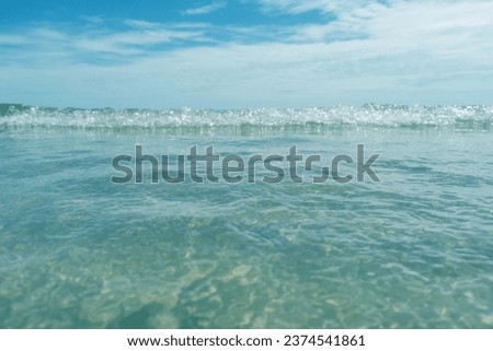 Low view on sea waves. Water background
