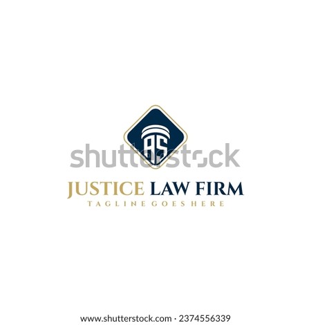 AS initial monogram for lawfirm logo ideas with creative polygon style design