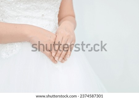 close up bride’s hand with ring, wedding ceremony wallpaper background, happy valentine’s day concept
