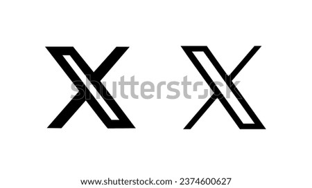 Twitter X logo icon transparent png download. Twitter new logo. vector Royalty-Free Stock Photo #2374600627