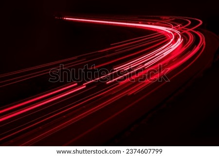 lights of cars driving at night. long exposure Royalty-Free Stock Photo #2374607799