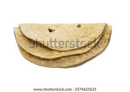 Homemade Roti or Chapati Isolated on White Background