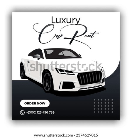 Luxury Rent a car banner for social media post template, Black Friday car rent post design.