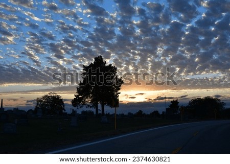 Sunset over a rural highway