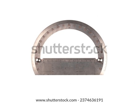 vintage protractor isolated on white background