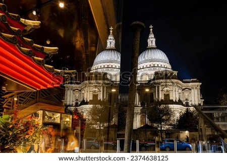 Twilight view of St Pauls cathedral in City of London, England