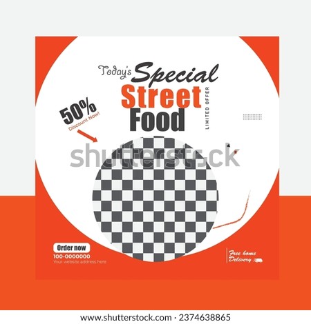 Restaurant food social media post design. sale and food advertisement 