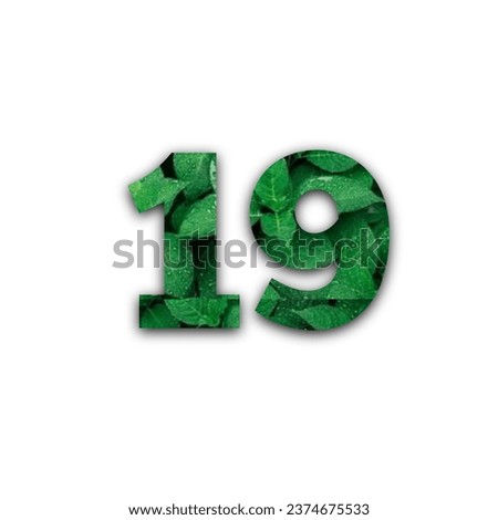 Design number 19 with leaf texture on white background