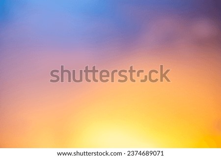 Beautiful luxury soft gradient with orange gold clouds and sunlight on the blue sky perfect for the background, take in everning,morning,Twilight, high definition landscape photo