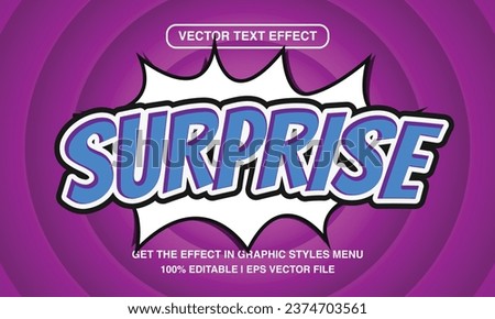Surprise editable text effect template, comic pop art cartoon text style	