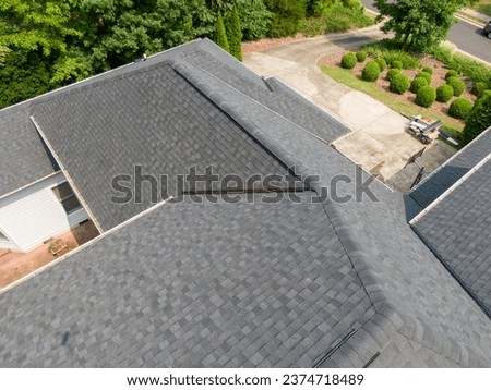 Residential Roof Replacement - Drone View Royalty-Free Stock Photo #2374718489