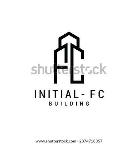 Premium Vector letter logo. initial FC logo inspiration. lettering logo design.
