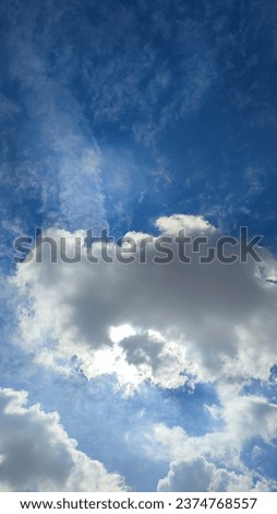 blue sky clouds landscape, nature air. High quality photo