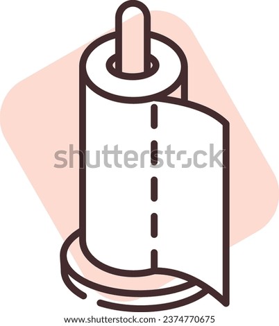 Sanitation tissue, illustration or icon, vector on white background.