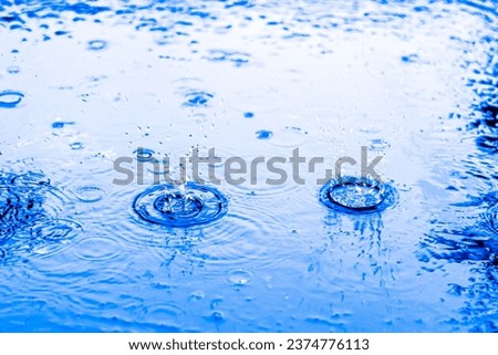 water dropping during rain on the cement look beautiful look refreshing .concept picture of nature of water drop. 