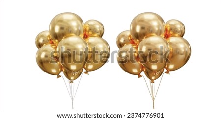 3d golden balloon icon set Royalty-Free Stock Photo #2374776901