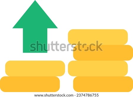 Increase Growth Graph Icon Vector Flat Illustration