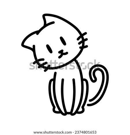 Minimalist line art cat drawing.