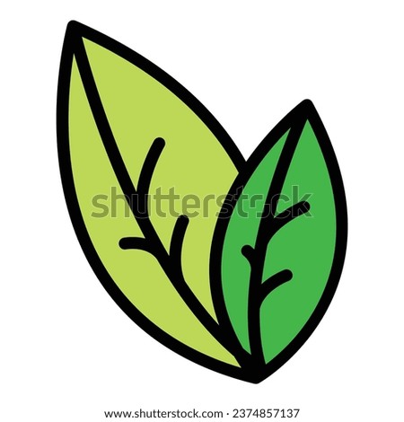 Oregano plant icon outline vector. Leaf herb. Garden food color flat Royalty-Free Stock Photo #2374857137
