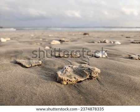 Beautiful sea with sea sand and sea rock stones