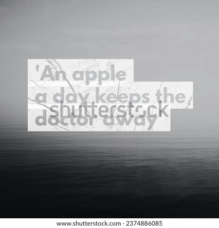 'An apple a day keeps a doctor away'. A idiom, Poster.