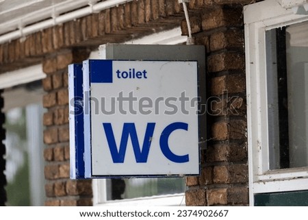 Sign for toilet in building at train station of Putten  in the Netherlands