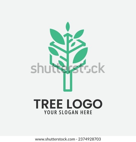 tree logo icon design inspiration with leaf vector illustration