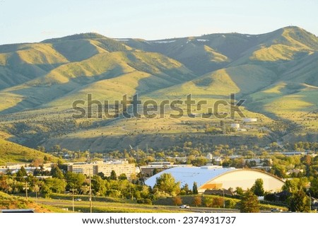 Landscape of Idaho state University campus and city Pocatello in the state of Idaho