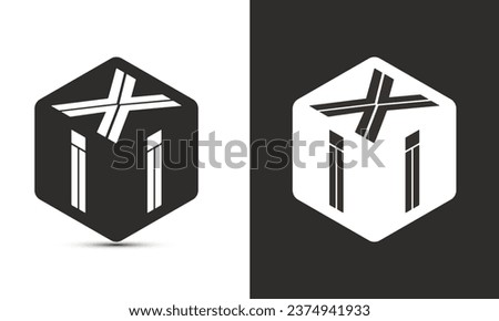 XII letter logo design with illustrator cube logo, vector logo modern alphabet font overlap style. Premium Business logo icon. White color on black background