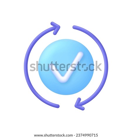 3D Linear update or easy transaction icon. File exchange icon. concept of replace or swap symbol and quality control. Trendy and modern vector in 3d style. Royalty-Free Stock Photo #2374990715