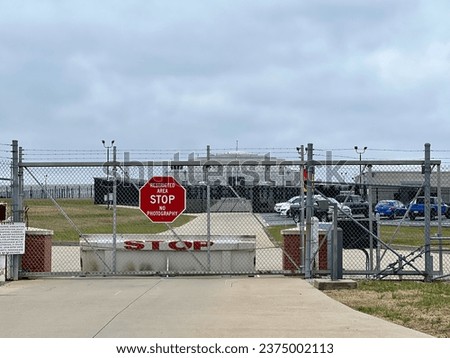United States Bullion Depository next to Fort Knox Army Base.
A heavily guarded entrance. Royalty-Free Stock Photo #2375002113