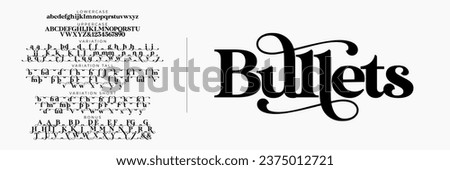 Elegant Font Uppercase Lowercase and Number. Classic Lettering Minimal Fashion Designs. Typography modern serif fonts regular decorative vintage vector illustration | Black Mantis Font Variation