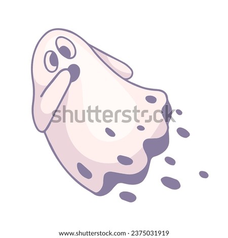 Cute ghost character. Vector graphics.