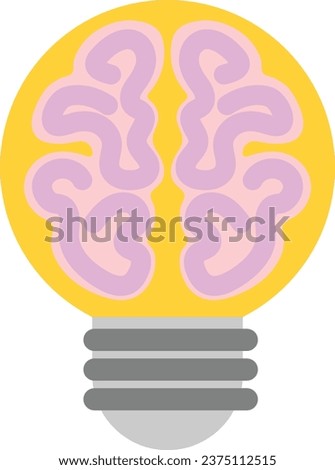  Bulb with brain vector image or clip art