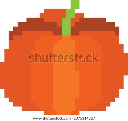 pumpkin Pixel art vector image or clip art