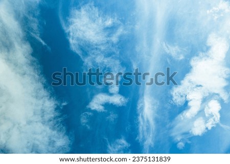 Blue sky and refreshing autumn white clouds